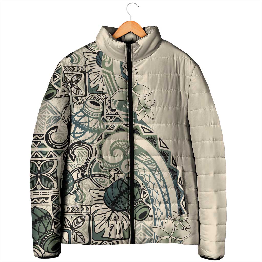 Aloha Hawaii Tapa Padded Jacket Summer Green Hawaiian Ipu LT7 - Polynesian Pride