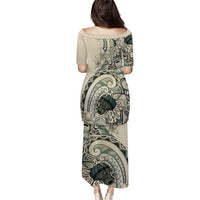 Aloha Hawaii Tapa Puletasi Summer Green Hawaiian Ipu - Polynesian Pride