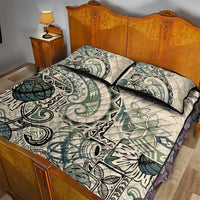 Aloha Hawaii Tapa Quilt Bed Set Summer Green Hawaiian Ipu - Polynesian Pride