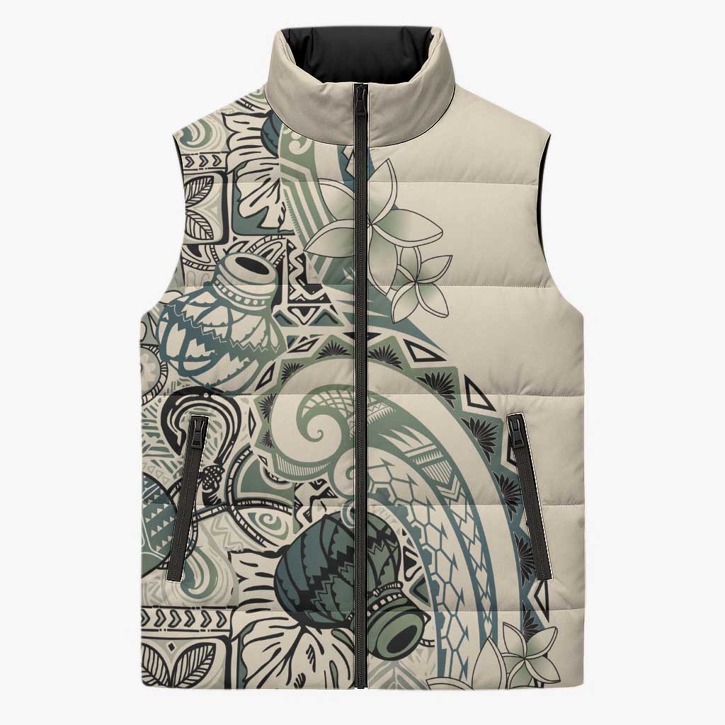Aloha Hawaii Tapa Sleeveless Puffer Jacket Summer Green Hawaiian Ipu LT7 Unisex Emerald - Polynesian Pride