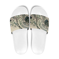 Aloha Hawaii Tapa Slide Sandals Summer Green Hawaiian Ipu - Polynesian Pride