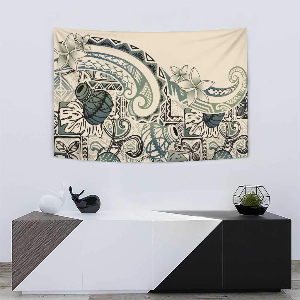 Aloha Hawaii Tapa Tapestry Summer Green Hawaiian Ipu LT7 - Polynesian Pride