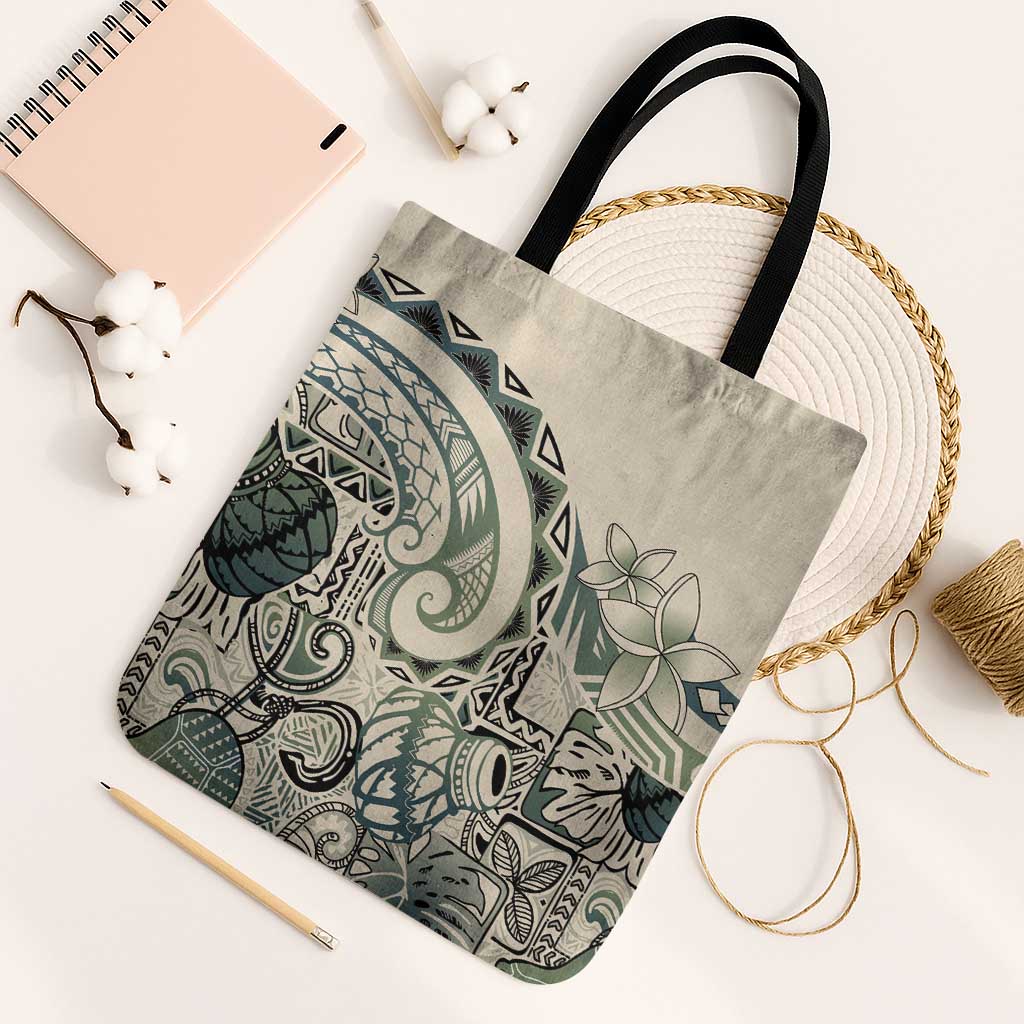 Aloha Hawaii Tapa Tote Bag Summer Green Hawaiian Ipu - Polynesian Pride