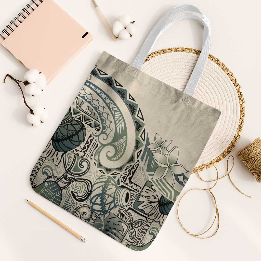 Aloha Hawaii Tapa Tote Bag Summer Green Hawaiian Ipu - Polynesian Pride