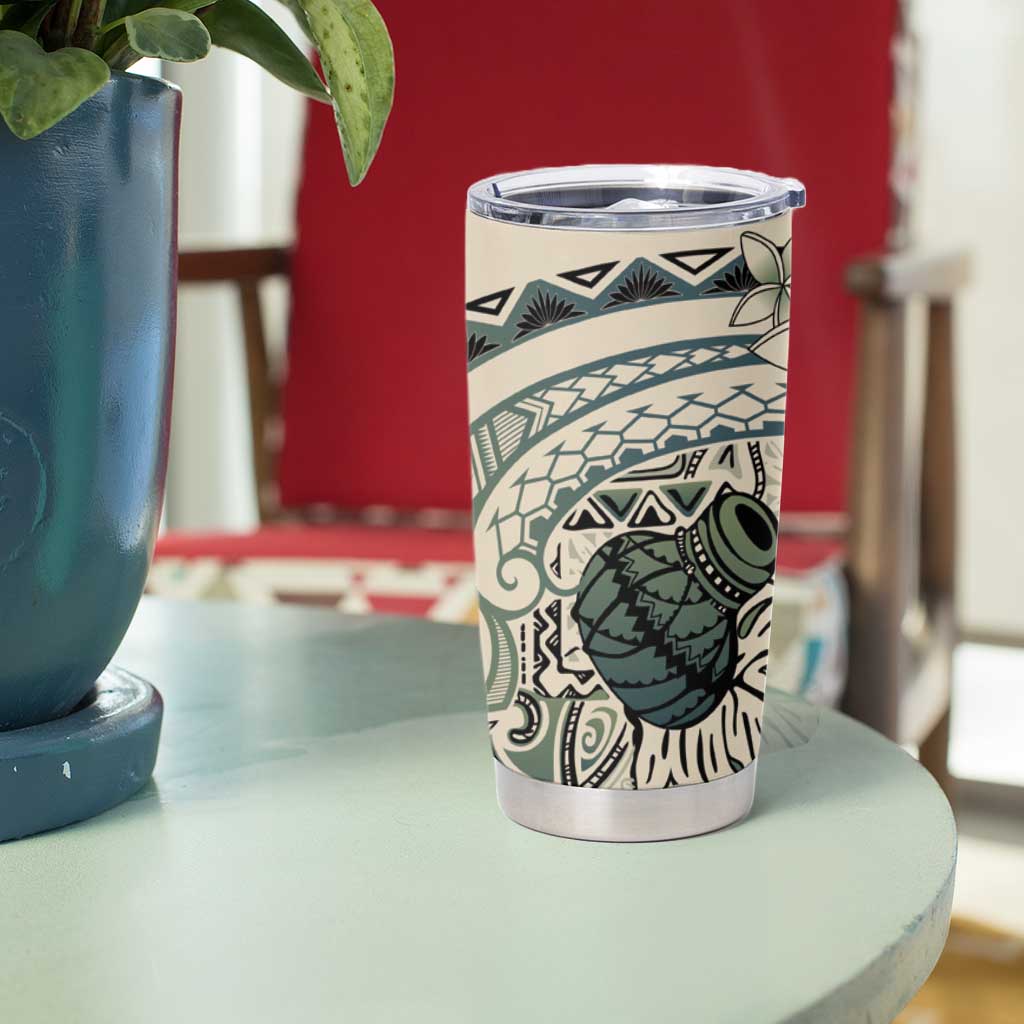 Aloha Hawaii Tapa Tumbler Cup Summer Green Hawaiian Ipu - Polynesian Pride