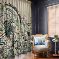 Aloha Hawaii Tapa Window Curtain Summer Green Hawaiian Ipu - Polynesian Pride