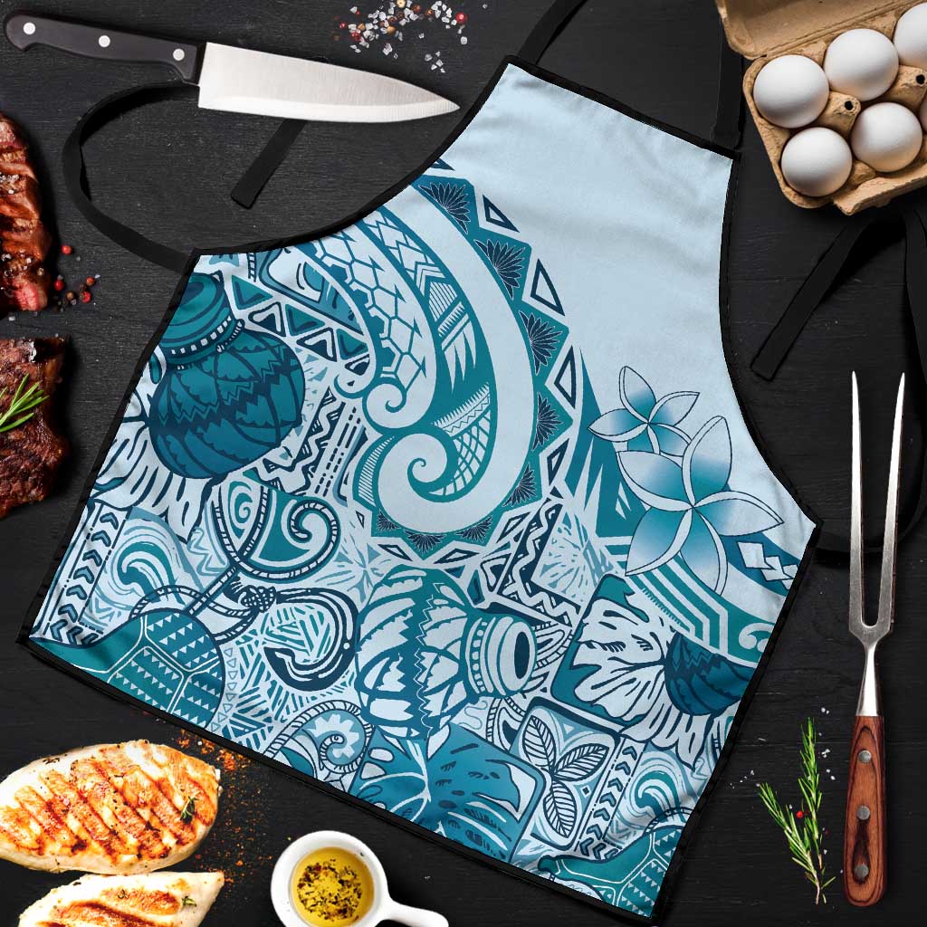 Aloha Hawaii Tapa Apron Cool Turquoise Hawaiian Ipu LT7 Turquoise - Polynesian Pride