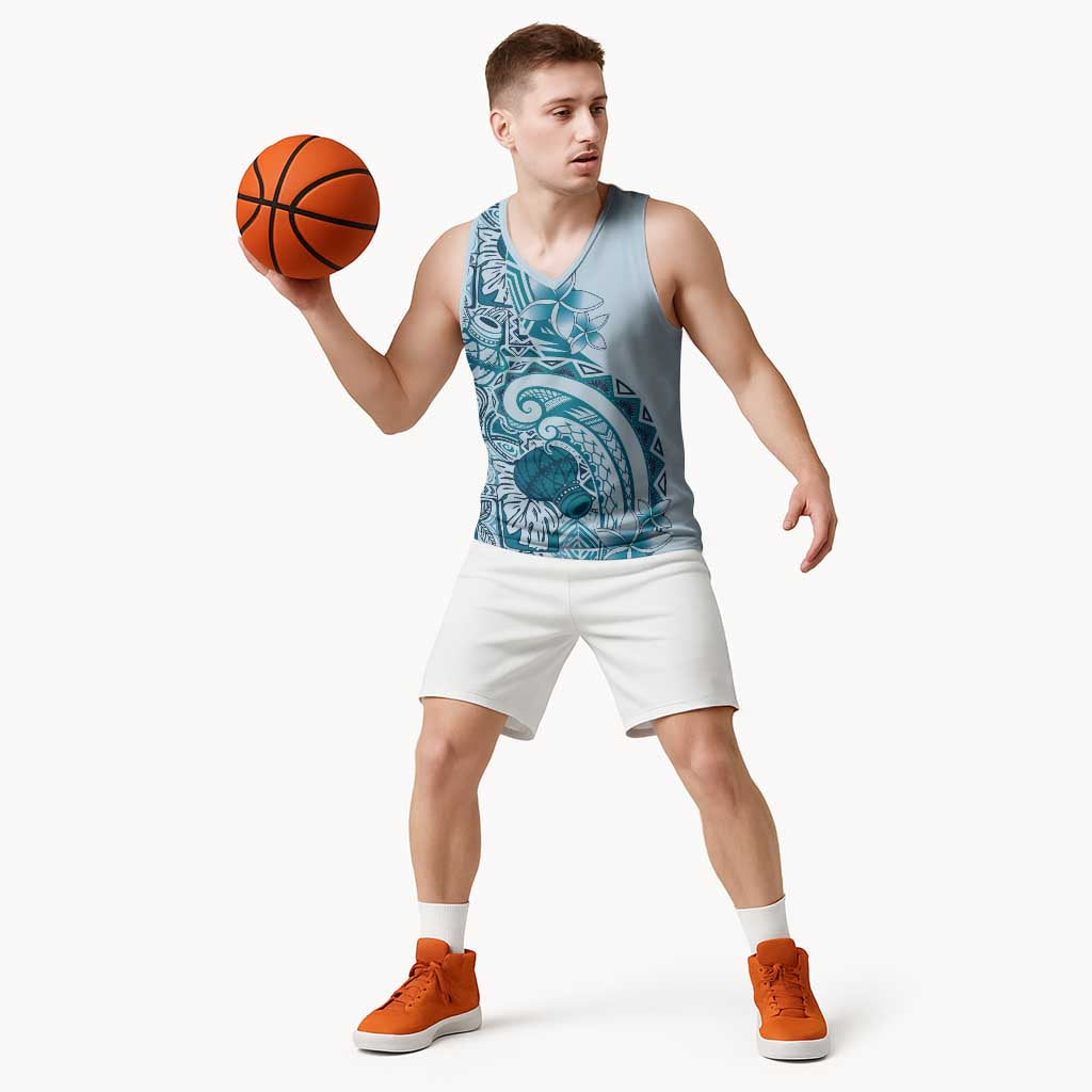 Aloha Hawaii Tapa Basketball Jersey Cool Turquoise Hawaiian Ipu LT7 - Polynesian Pride