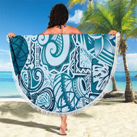 Aloha Hawaii Tapa Beach Blanket Cool Turquoise Hawaiian Ipu - Polynesian Pride