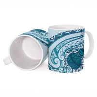 Aloha Hawaii Tapa Ceramic Mug Cool Turquoise Hawaiian Ipu - Polynesian Pride