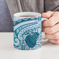 Aloha Hawaii Tapa Ceramic Mug Cool Turquoise Hawaiian Ipu - Polynesian Pride