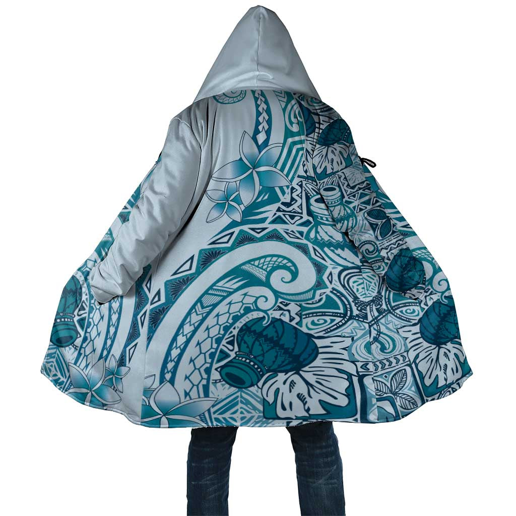 Aloha Hawaii Tapa Cloak Cool Turquoise Hawaiian Ipu - Polynesian Pride