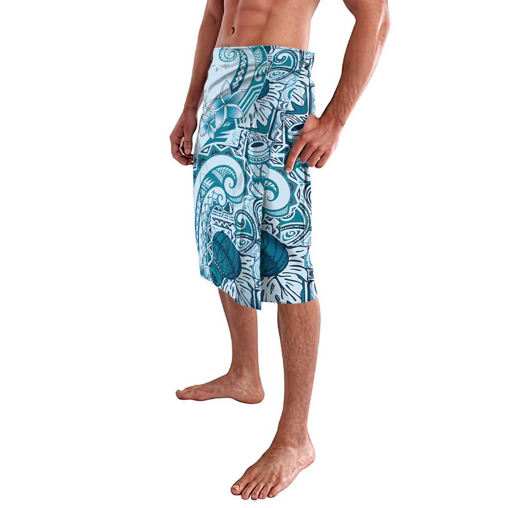 Aloha Hawaii Tapa Lavalava Cool Turquoise Hawaiian Ipu - Polynesian Pride