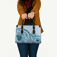 Aloha Hawaii Tapa Leather Bag Cool Turquoise Hawaiian Ipu - Polynesian Pride