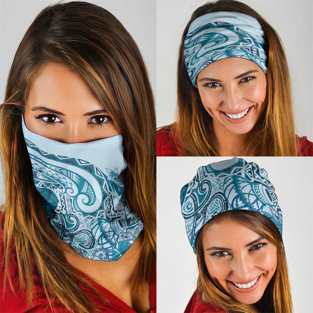Aloha Hawaii Tapa Neck Gaiter Cool Turquoise Hawaiian Ipu - Polynesian Pride