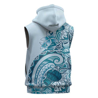 Aloha Hawaii Tapa Sleeveless Hoodie Cool Turquoise Hawaiian Ipu LT7 - Polynesian Pride