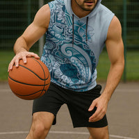 Aloha Hawaii Tapa Sleeveless Hoodie Cool Turquoise Hawaiian Ipu LT7 - Polynesian Pride