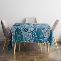 Aloha Hawaii Tapa Tablecloth Cool Turquoise Hawaiian Ipu - Polynesian Pride
