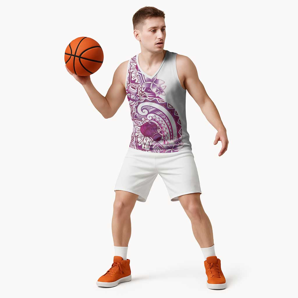 Aloha Hawaii Tapa Basketball Jersey Vibrant Fuchsia Hawaiian Ipu LT7 - Polynesian Pride