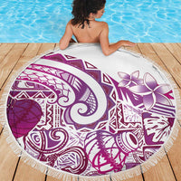 Aloha Hawaii Tapa Beach Blanket Vibrant Fuchsia Hawaiian Ipu - Polynesian Pride