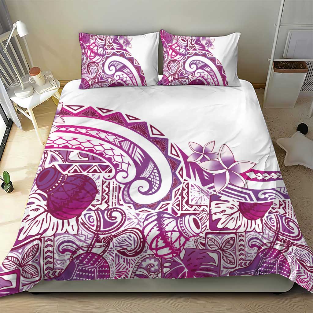 Aloha Hawaii Tapa Bedding Set Vibrant Fuchsia Hawaiian Ipu - Polynesian Pride