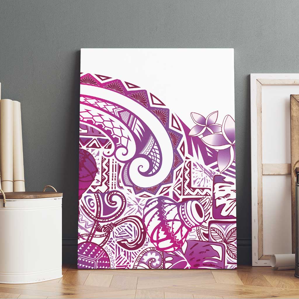Aloha Hawaii Tapa Canvas Wall Art Vibrant Fuchsia Hawaiian Ipu - Polynesian Pride