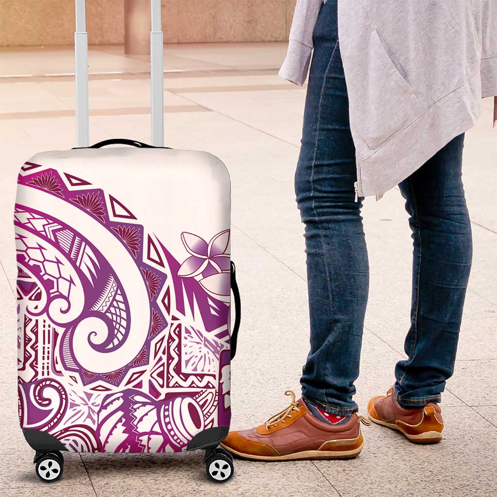 Aloha Hawaii Tapa Luggage Cover Vibrant Fuchsia Hawaiian Ipu - Polynesian Pride