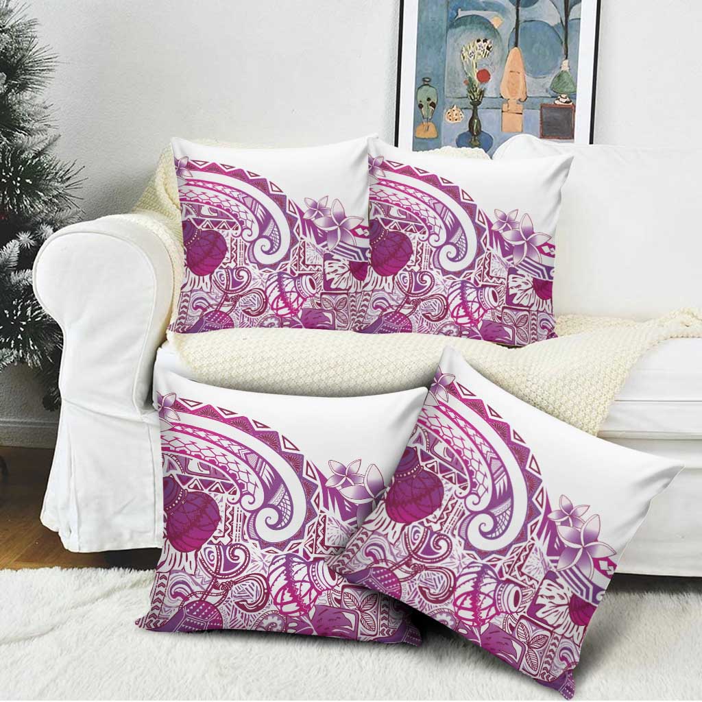 Aloha Hawaii Tapa Pillow Cover Vibrant Fuchsia Hawaiian Ipu - Polynesian Pride
