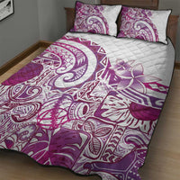 Aloha Hawaii Tapa Quilt Bed Set Vibrant Fuchsia Hawaiian Ipu - Polynesian Pride
