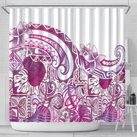 Aloha Hawaii Tapa Shower Curtain Vibrant Fuchsia Hawaiian Ipu - Polynesian Pride