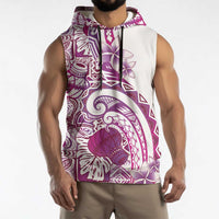 Aloha Hawaii Tapa Sleeveless Hoodie Vibrant Fuchsia Hawaiian Ipu LT7 - Polynesian Pride