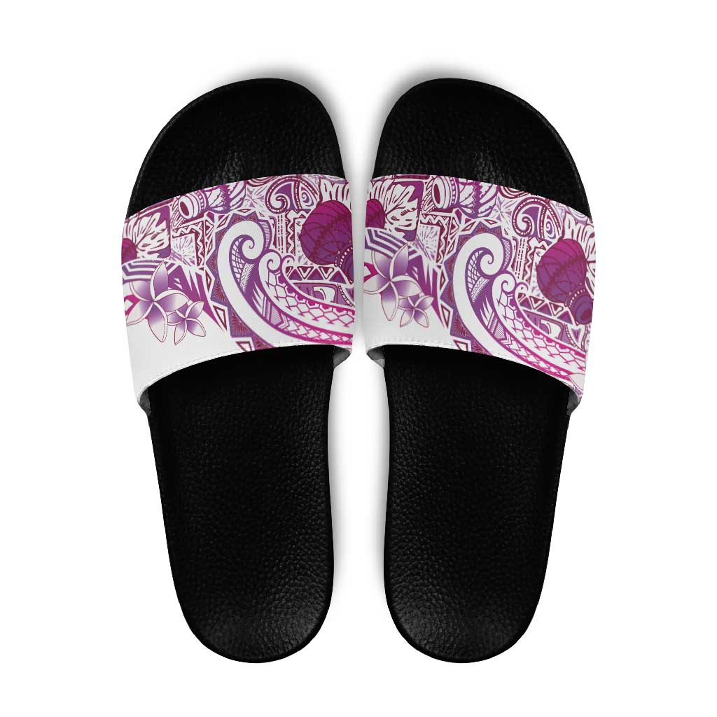Aloha Hawaii Tapa Slide Sandals Vibrant Fuchsia Hawaiian Ipu - Polynesian Pride