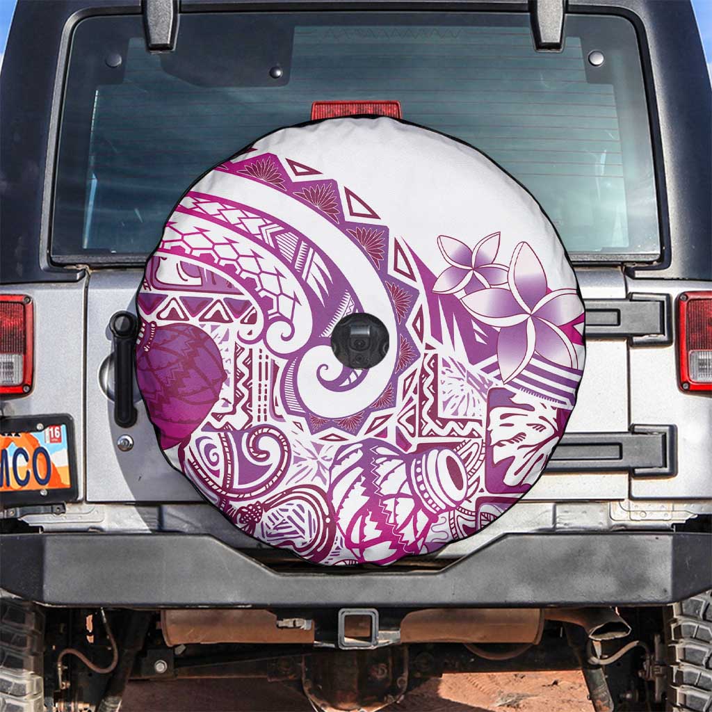 Aloha Hawaii Tapa Spare Tire Cover Vibrant Fuchsia Hawaiian Ipu - Polynesian Pride