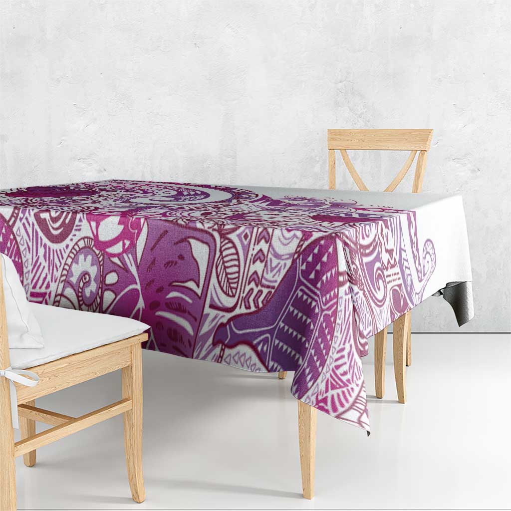 Aloha Hawaii Tapa Tablecloth Vibrant Fuchsia Hawaiian Ipu - Polynesian Pride