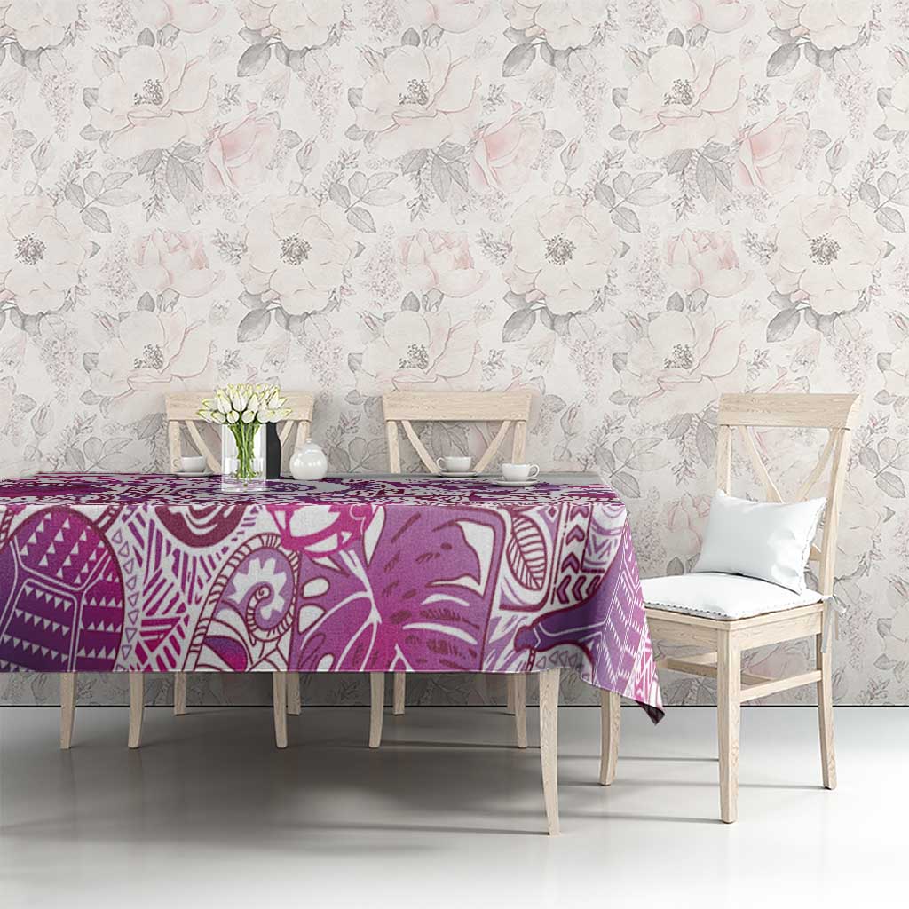 Aloha Hawaii Tapa Tablecloth Vibrant Fuchsia Hawaiian Ipu - Polynesian Pride