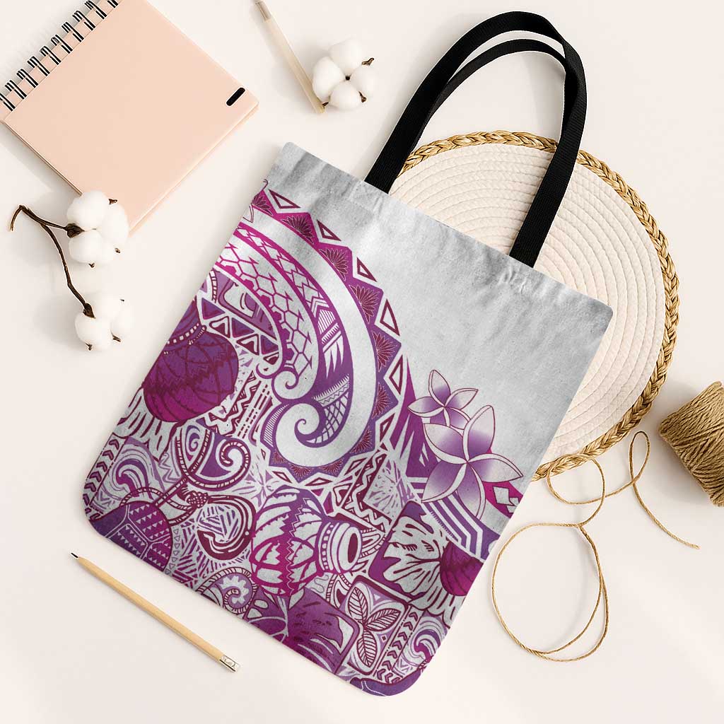 Aloha Hawaii Tapa Tote Bag Vibrant Fuchsia Hawaiian Ipu - Polynesian Pride