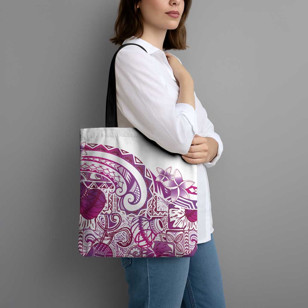 Aloha Hawaii Tapa Tote Bag Vibrant Fuchsia Hawaiian Ipu - Polynesian Pride