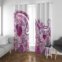 Aloha Hawaii Tapa Window Curtain Vibrant Fuchsia Hawaiian Ipu - Polynesian Pride