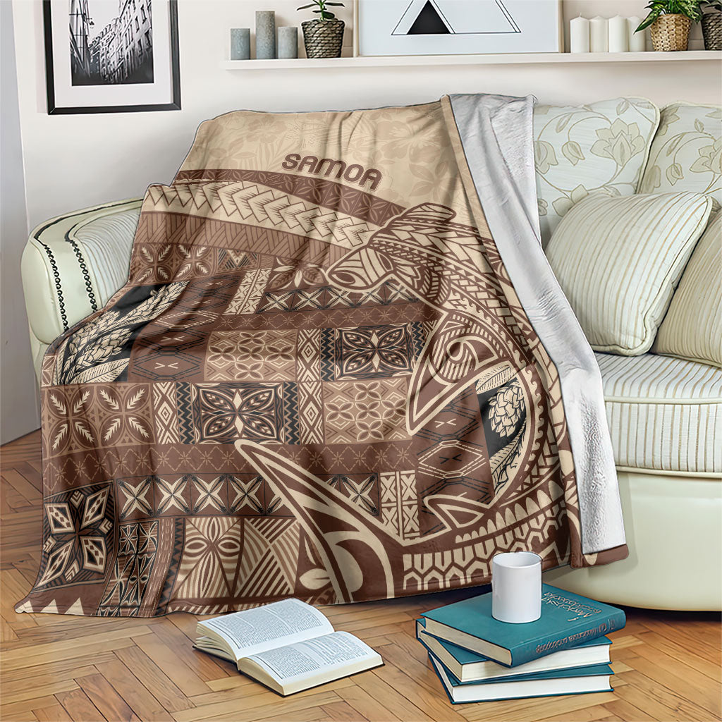 Samoa Mamanu Siapo Mocha Blanket Tatau Malie