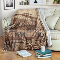 Samoa Mamanu Siapo Mocha Blanket Tatau Malie