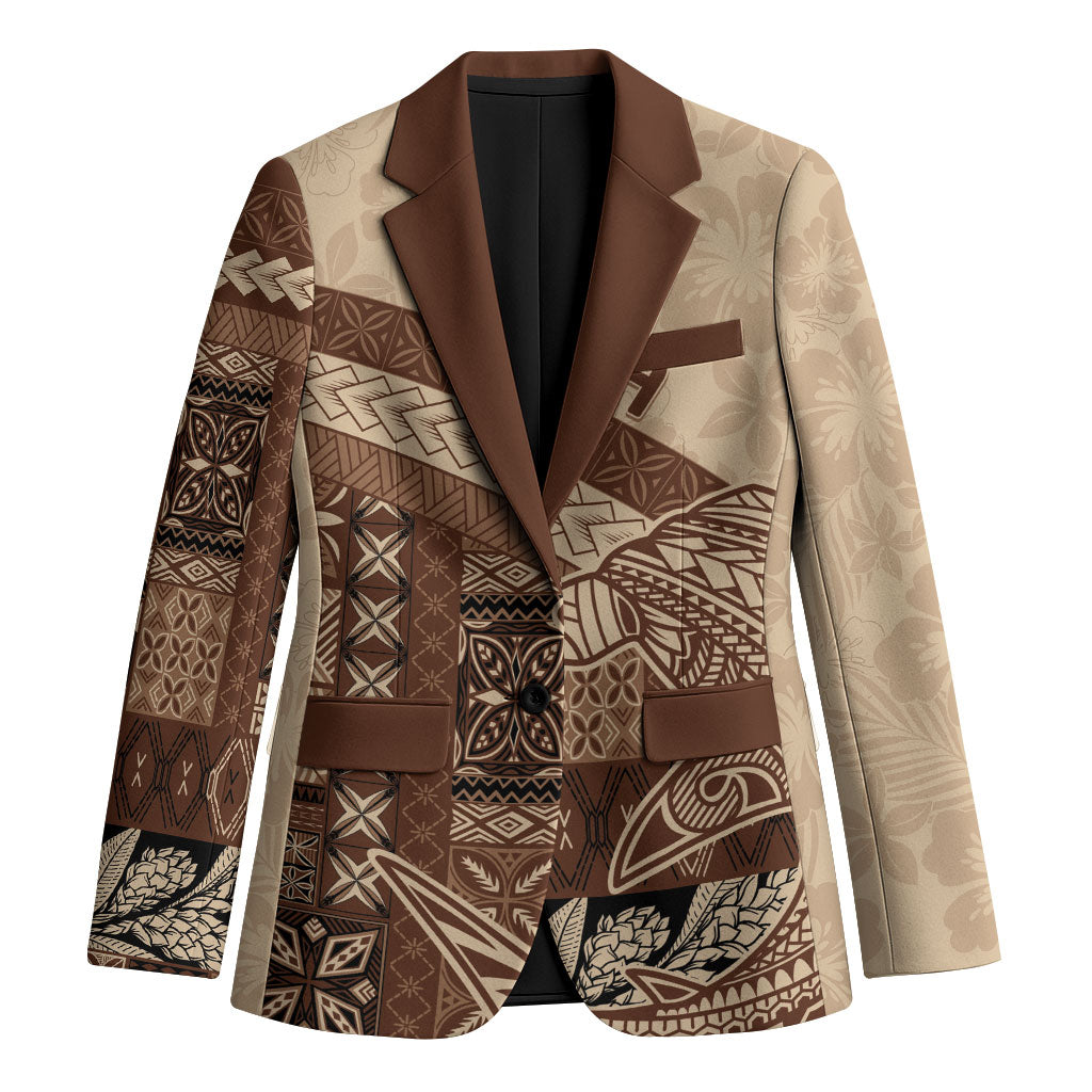Samoa Mamanu Siapo Mocha Blazer Tatau Malie