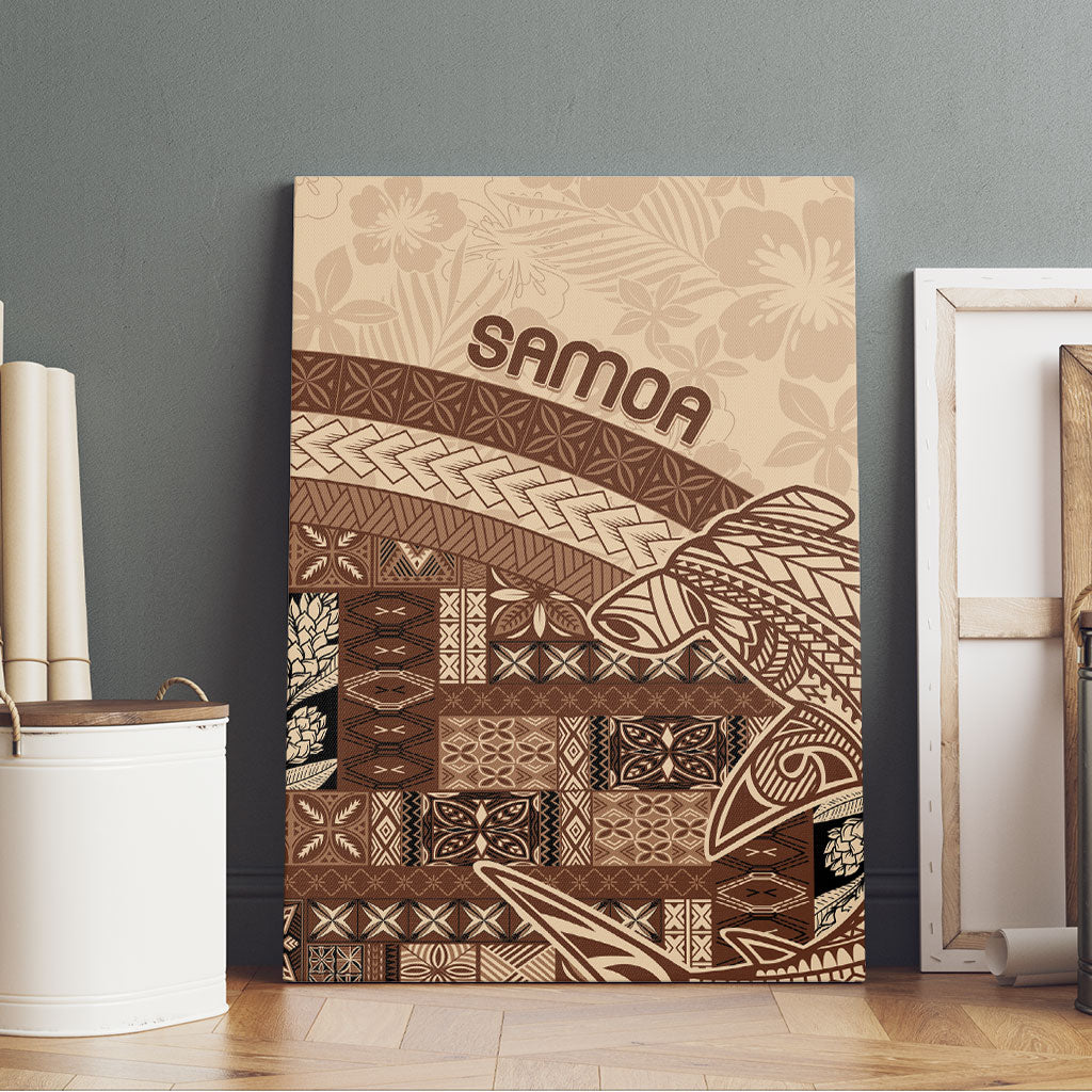 Samoa Mamanu Siapo Mocha Canvas Wall Art Tatau Malie