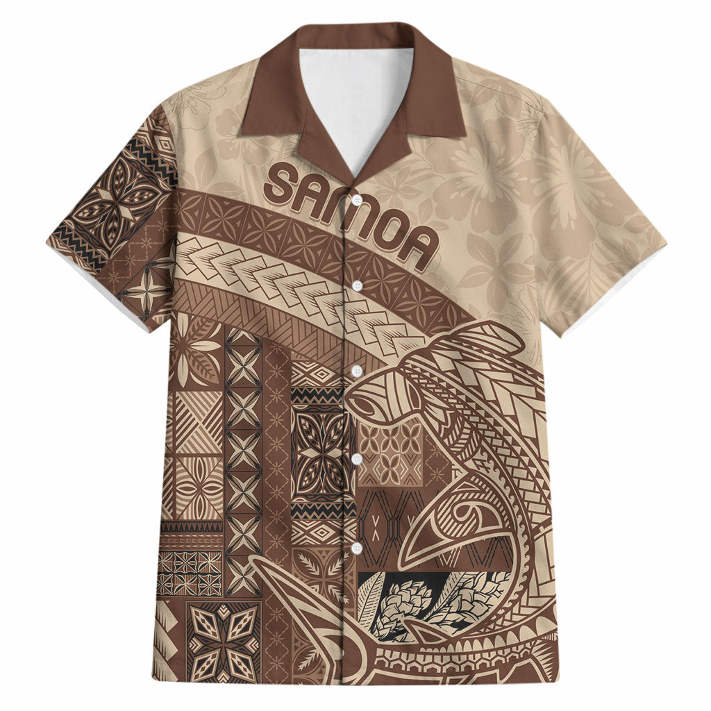 Samoa Mamanu Siapo Mocha Hawaiian Shirt Tatau Malie
