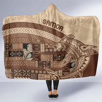Samoa Mamanu Siapo Mocha Hooded Blanket Tatau Malie