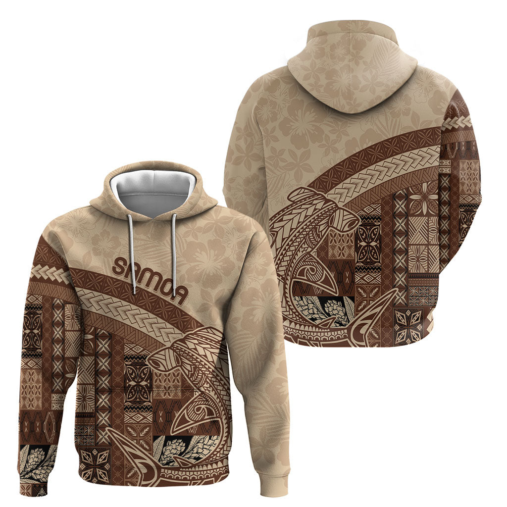 Samoa Mamanu Siapo Mocha Hoodie Tatau Malie