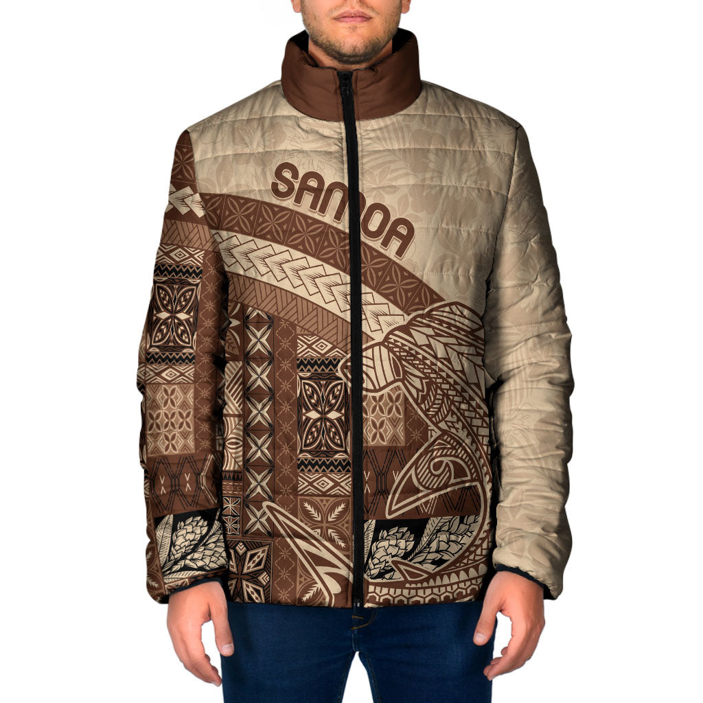 Samoa Mamanu Siapo Mocha Padded Jacket Tatau Malie