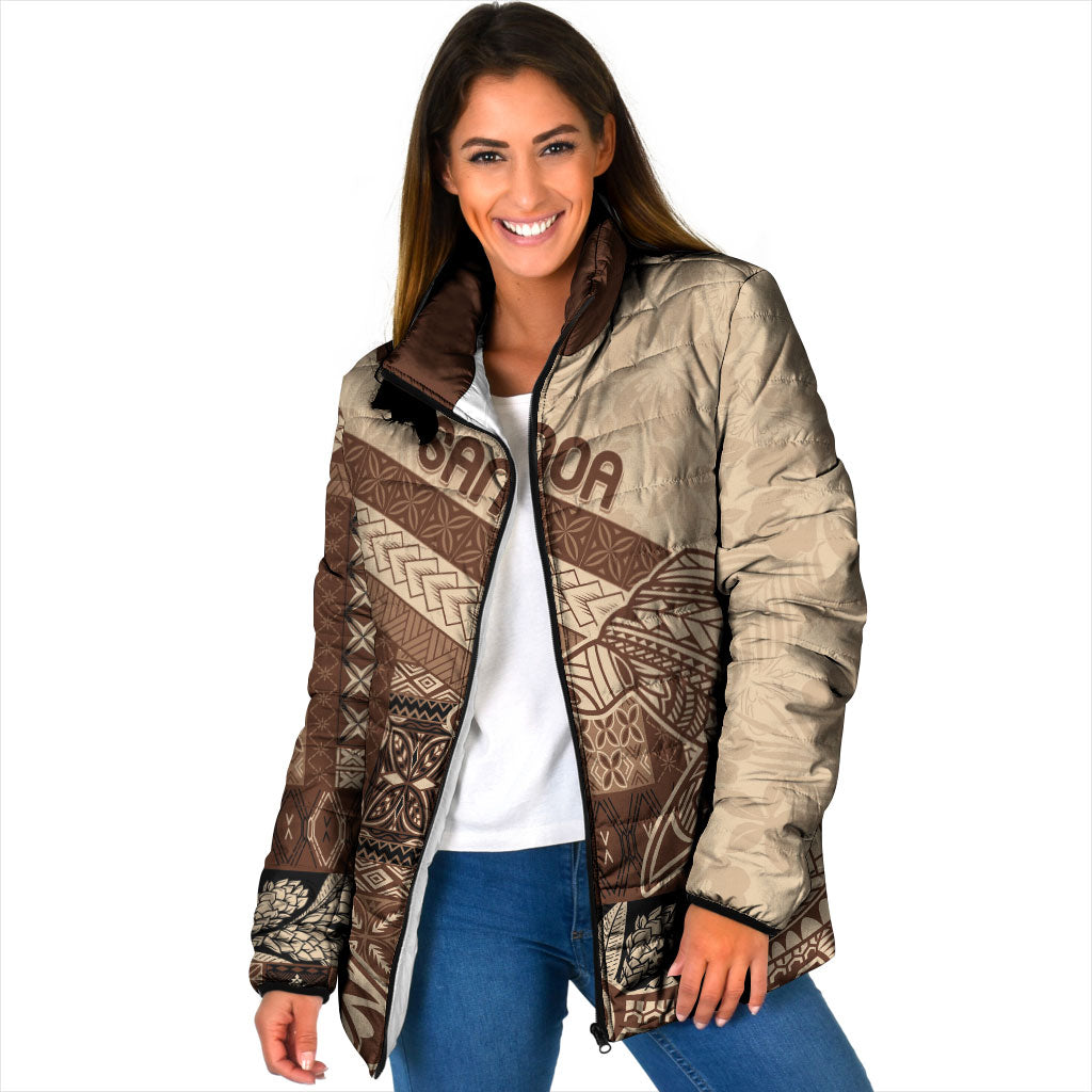 Samoa Mamanu Siapo Mocha Padded Jacket Tatau Malie