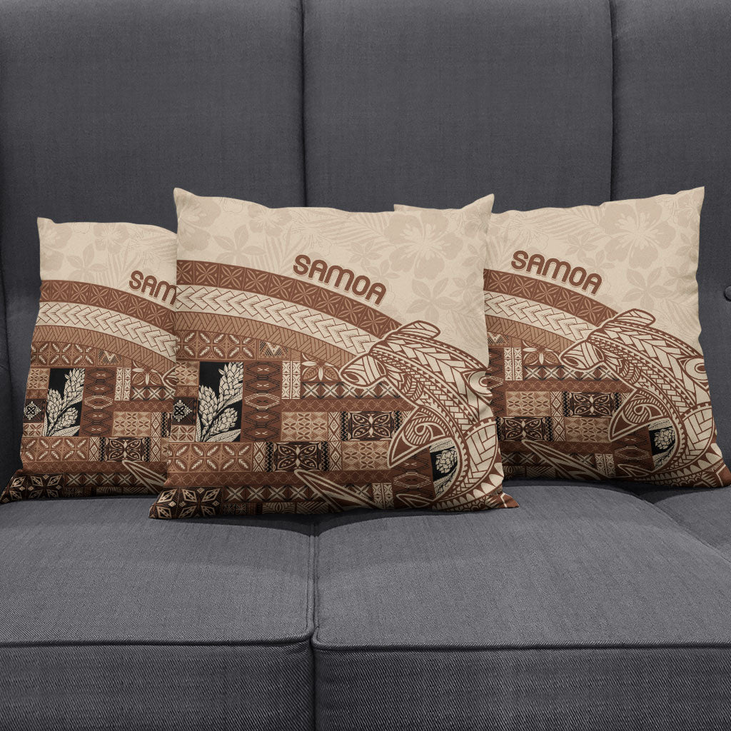 Samoa Mamanu Siapo Mocha Pillow Cover Tatau Malie
