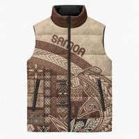 Samoa Mamanu Siapo Mocha Sleeveless Puffer Jacket Tatau Malie