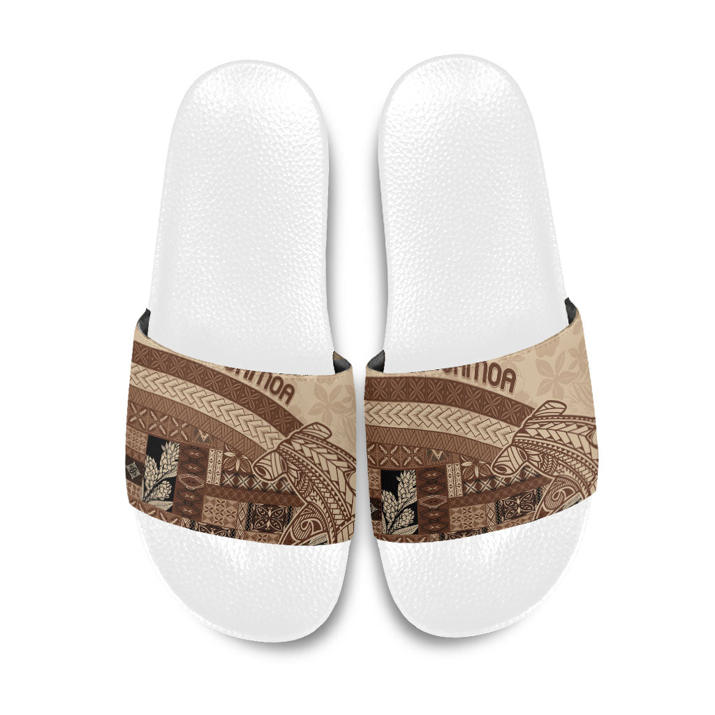 Samoa Mamanu Siapo Mocha Slide Sandals Tatau Malie